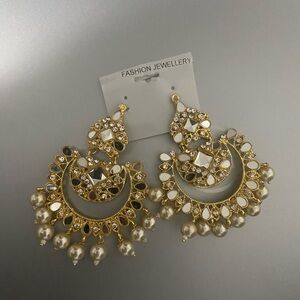 Elegant Gold and Silver Statement Earrings